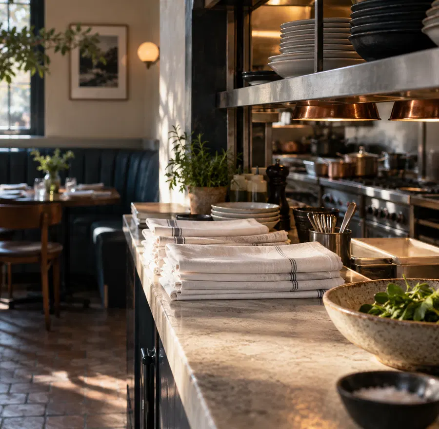 Illustration of restaurants equipment and workspace